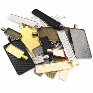 Rechthoekige metalen hangers voor doe-het-zelf sieraden in goud zilver zwart en brons