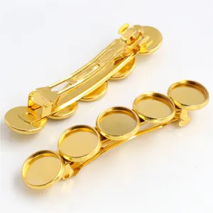 Gouden 12mm DIY haarspeld basis met 5 trays voor het maken van sieraden en hobbywerk
