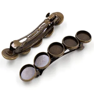 Antiek bronzen haarspeld basis met 12mm trays voor DIY sieraden maken set