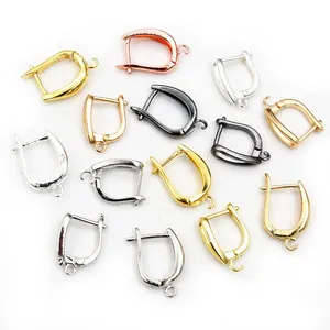 Crochets de boucles d'oreilles en cuivre en forme de U avec anneaux pour création de bijoux