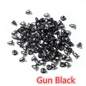Bulk gun black bullet earring backs made of metal for DIY jewelry making and repair