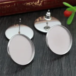 DIY ανοξείδωτες στρογγυλές βάσεις σκουλαρικιών για εξαρτήματα κατασκευής κοσμημάτων