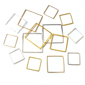 Quadratisch Hohl Offener Rahmen Kupfer Schmuckherstellung DIY Geometrisch Ohrring Halskette Verbinder Handgefertigt Zubehör