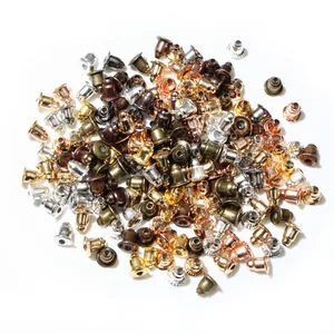 Bulk bullet-style butterfly earring backs in multiple metallic finishes for DIY jewelry