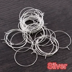 Anneaux de boucles d'oreilles ronds argentés pour la création de bijoux DIY