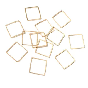 Matte goldene quadratische Metallrahmen für die DIY-Ohrring-Schmuckherstellung