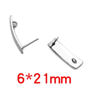 Λεπτομερή σκουλαρίκια 6x21mm από ανοξείδωτο ατσάλι με τρύπα για DIY κοσμήματα
