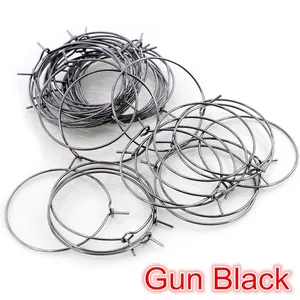 Tas de créoles en fer plaqué noir fusil pour la fabrication de bijoux DIY en détail