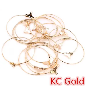 Macro shot of KC gold circular metal hoops for jewelry making and DIY earrings