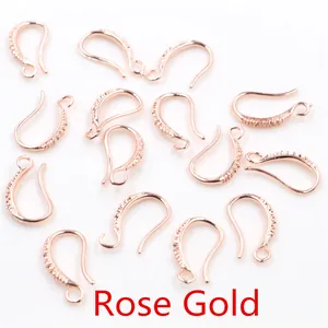 Rose gold French ear hooks for DIY jewelry making with decorative etched details
