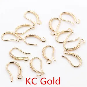 Macro shot of KC Gold plated DIY earring hooks with unique textured fishhook design