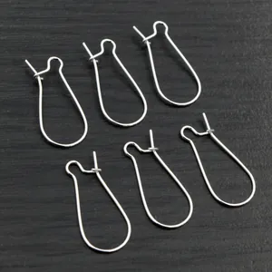 Lot de 100 pièces de crochets d'oreilles réniformes argentés pour création de bijoux DIY