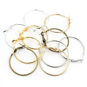 Lot de créoles DIY multicolores en argent, or et or rose pour la création de bijoux