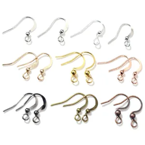 Copper Earring Hooks With Ball DIY Earring Making Supplies French Vintage Metal Fishhook Ear Wires For Jewelry Findings Crafts