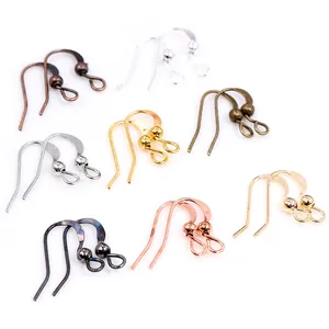 Detailed display of 19x18mm copper earring hooks with beads in various metal finishes