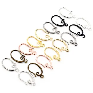 19x11mm copper ear hooks in multi-color metallic finishes for DIY jewelry making