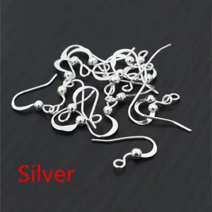 Pack of 100 silver fish hook earrings with beads for DIY jewelry making accessories