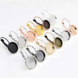 French hook earring base assortment in various metallic finishes for DIY jewelry making
