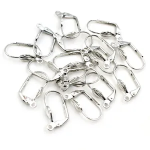 Bulk set of silver lever-back earring hooks made of high-quality copper for jewelry DIY