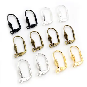 Copper Leverback Earring Hooks French Ear Wire DIY Jewelry Making Findings Accessories Gold Silver Black Bronze Colors