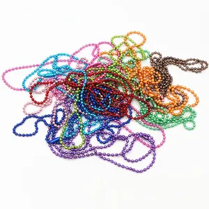 65cm colorful metal ball chains with connectors for DIY jewelry and keychain making