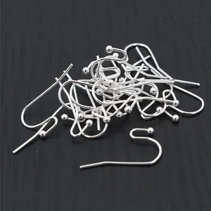 Bulk pack of 100 silver plated fish hook earrings with beads for DIY jewelry making