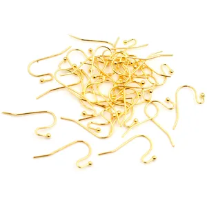 Bulk pack of gold plated S-shape ear hooks with ball ends for DIY jewelry making