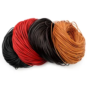 Genuine round leather cord in four colors for DIY jewelry and necklace crafting