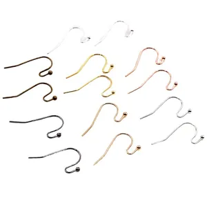 Pack of assorted copper plated S-shaped earring hooks with ball head for DIY jewelry