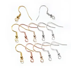 DIY S925 stamped copper earring hooks in gold, rose gold and silver finishes, 50-piece pack