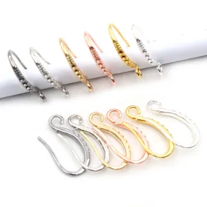 Kupfer Zirkonia Ohrhaken Für DIY Schmuckherstellung Französischer Vintage Stil Strass Ohrdrähte Schmuckzubehör Für Damen