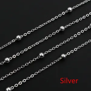 Macro view of 3.5mm silver bead chain with delicate metal links for DIY hair accessories