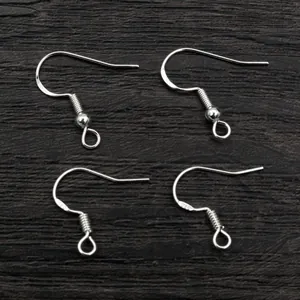 Bulk pack of S925 sterling silver plated earring fish hooks with spring coil detail