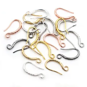 Französische Ohrhaken in Gold, Silber und Roségold mit Zirkonia für DIY-Schmuckherstellung