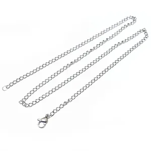 50cm stainless steel cable chain necklace with lobster clasp for jewelry DIY making