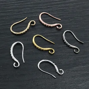DIY Kupfer Ohrhaken in 6 Metallic-Farben mit strukturierter Oberfläche und Ringöse