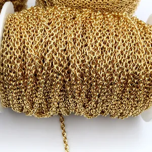 Catena a croce in acciaio inossidabile placcato oro 18K per creazione gioielli