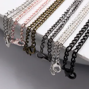 DIY 70cm necklace chains with lobster clasps in six metallic finishes including rose gold