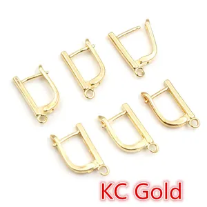 Six dormeuses en or KC avec boucles pour la création de bijoux DIY artisanaux