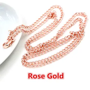 70cm Rose Gold DIY necklace chain with lobster clasp on minimalist white background