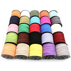 Set aus 25 Rollen bunter 2,5mm Wildlederband-Schnüre für DIY-Schmuck und Flechtarbeiten