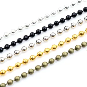 DIY Iron Bead Ball Chains Round Metal Jewelry Findings For Necklaces Bracelets Gold Silver Black Antique Bronze Accessories