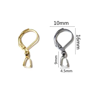 Monachelle in acciaio inox con ganci per pendenti oro e argento, misura 16mm x 10mm
