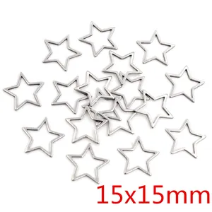 Set di ciondoli a stella cava in acciaio inox 15x15mm per creazione di gioielli fai da te