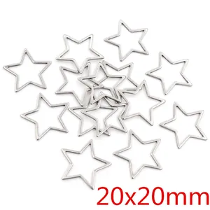Ciondoli a stella vuoti 20x20mm in acciaio inossidabile per creazione gioielli fai-da-te