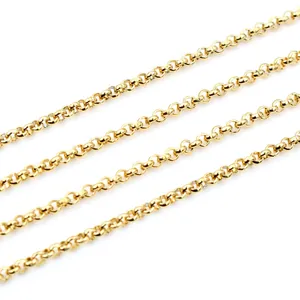 Golden stainless steel rolo chain for DIY jewelry making necklace and bracelet crafts