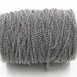 Edelstahl-Gliederkette auf Spule für DIY-Schmuckherstellung und Halskettenzubehör