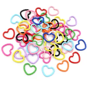 Mixed color heart-shaped open rings in textured resin for DIY jewelry making
