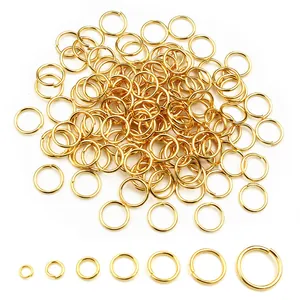 Anneaux de jonction en acier doré pour bijoux, différentes tailles de 3 mm à 10 mm