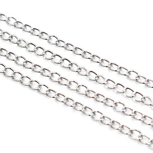 Bright silver stainless steel O-chain links for DIY necklace and jewelry making